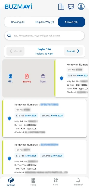BUZMAVİ Mobil Uygulama Ekranı 2