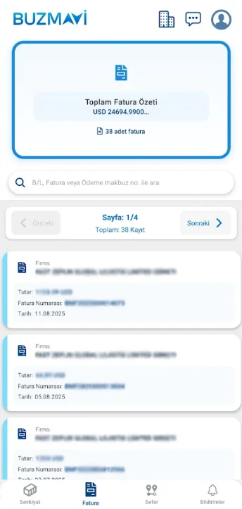 BUZMAVİ Mobil Uygulama Ekranı 6
